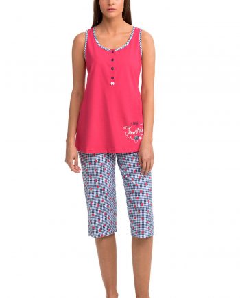 Women’s Sleeveless Pyjamas with Capri Pants