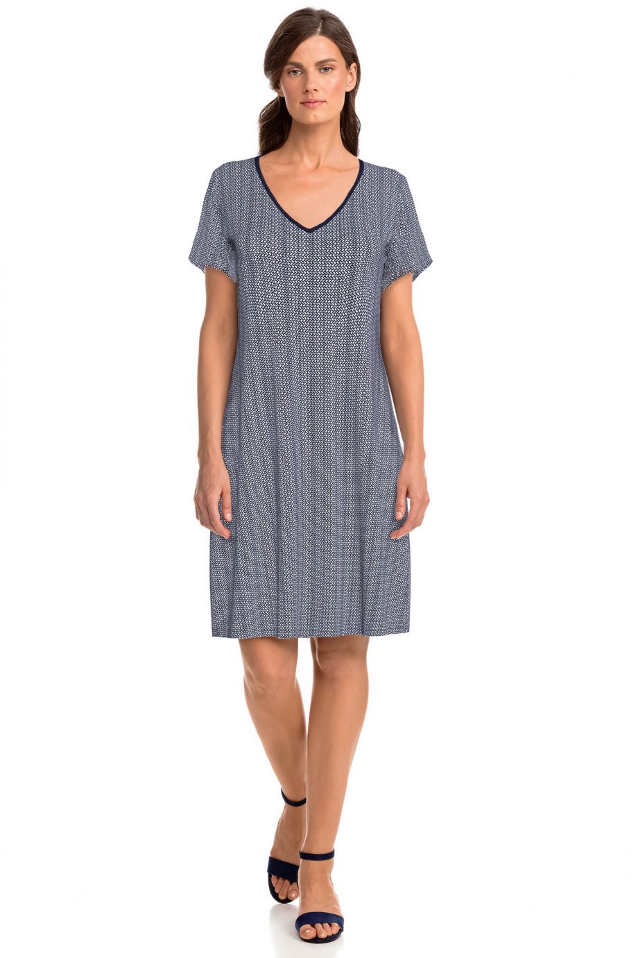 Short Sleeved Printed Dress