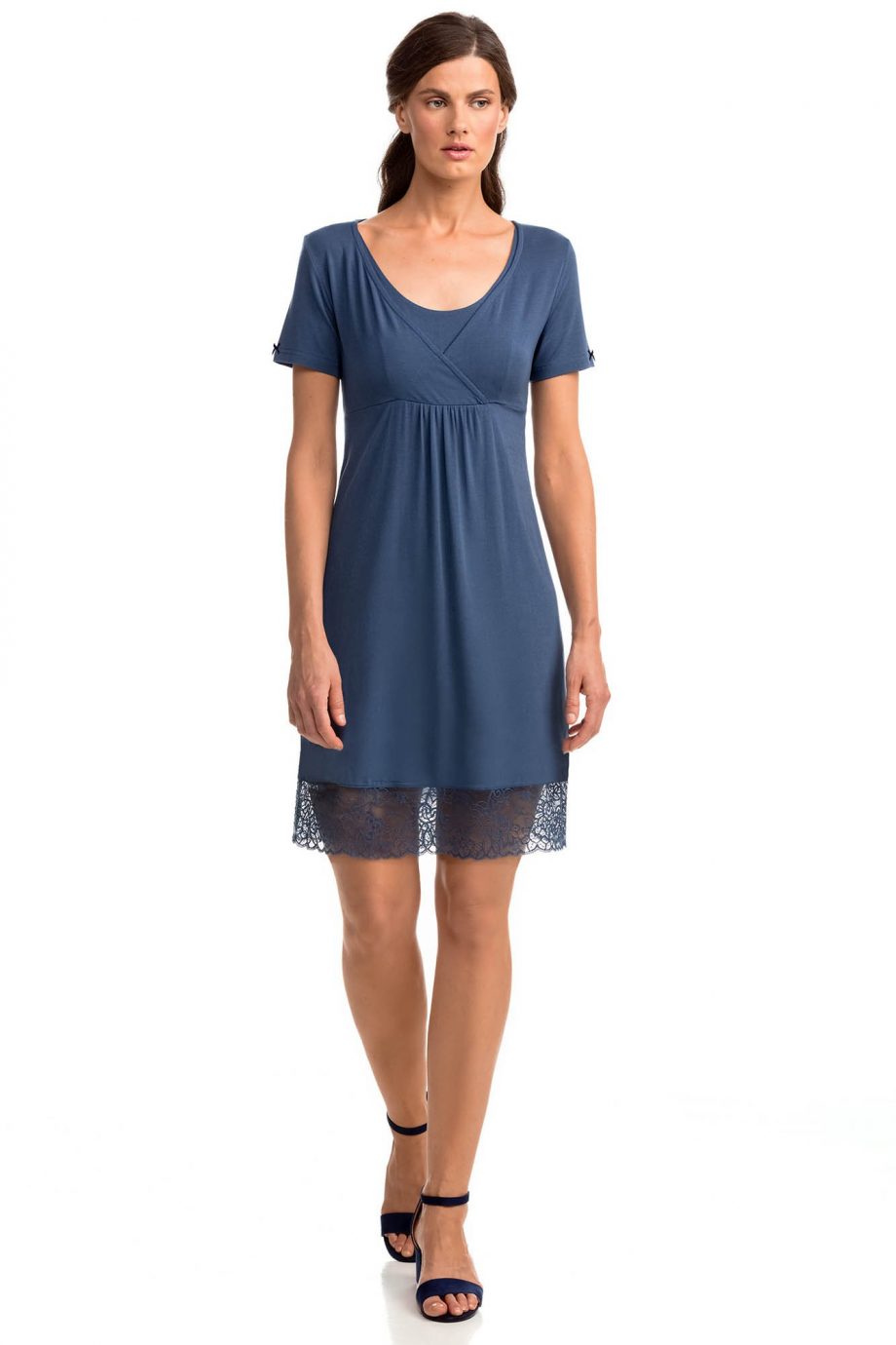 Nursing Nightgown with Lace Details