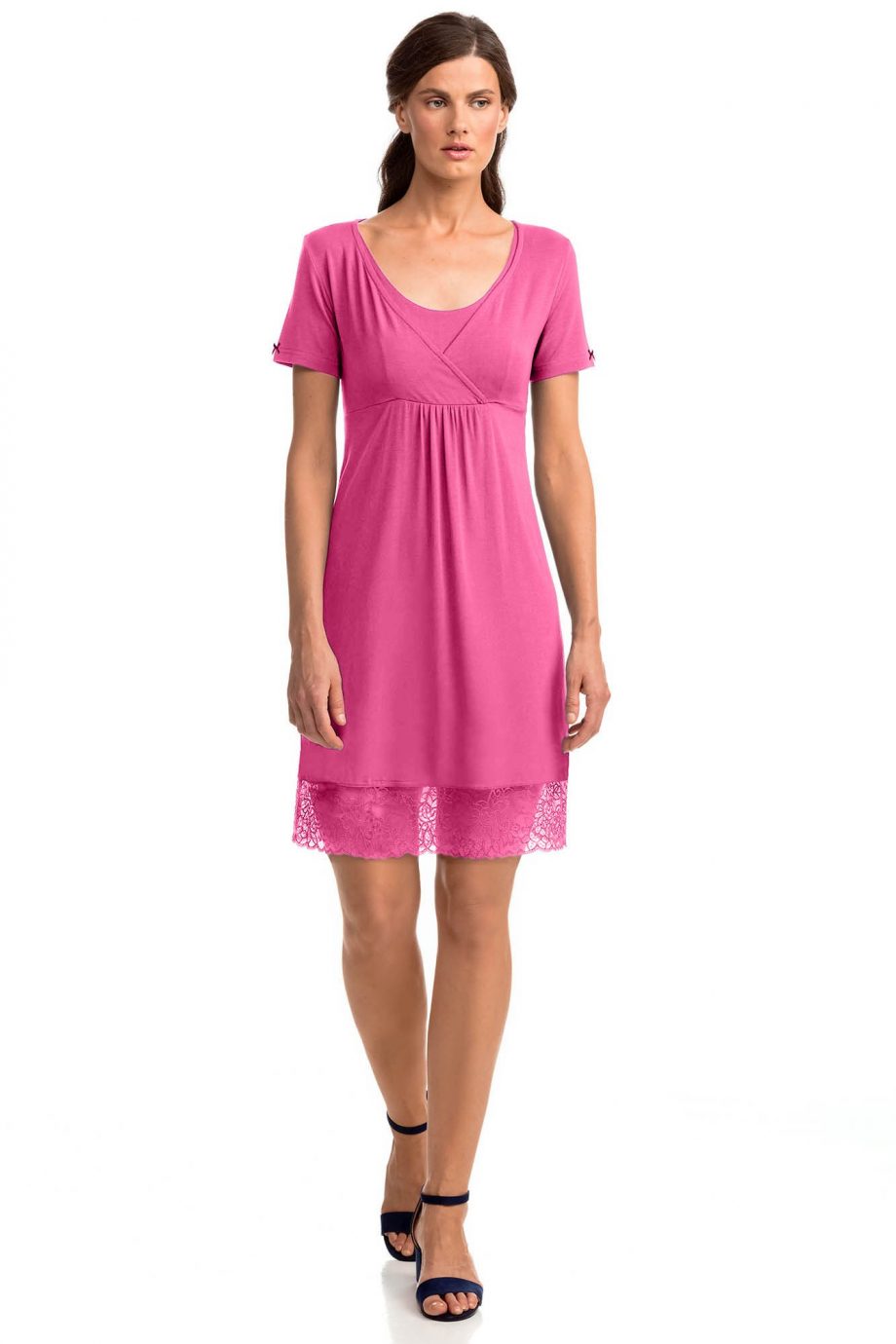 Nursing Nightgown with Lace Details