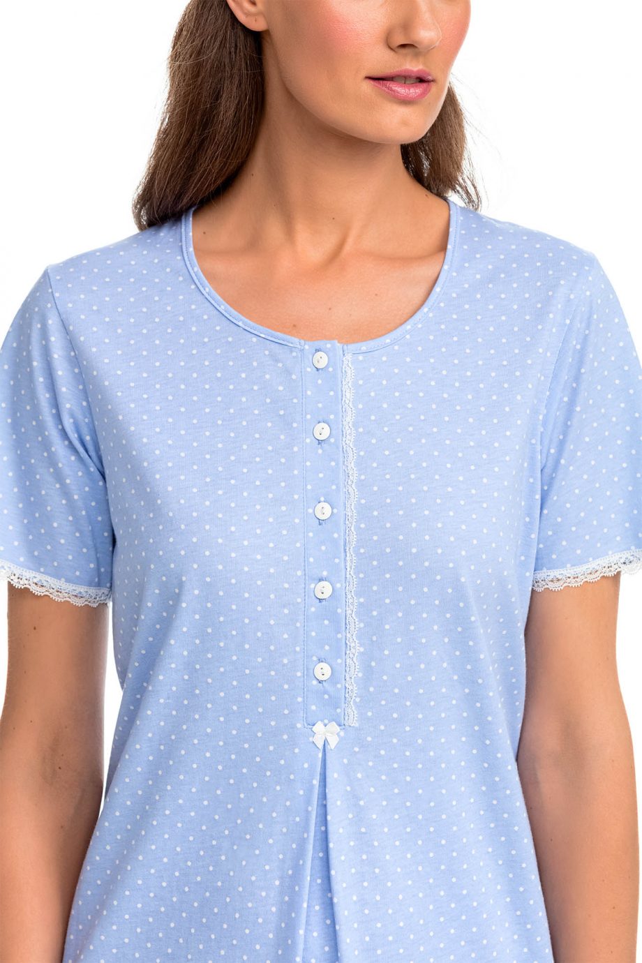Polka Dot Nightgown with Buttons