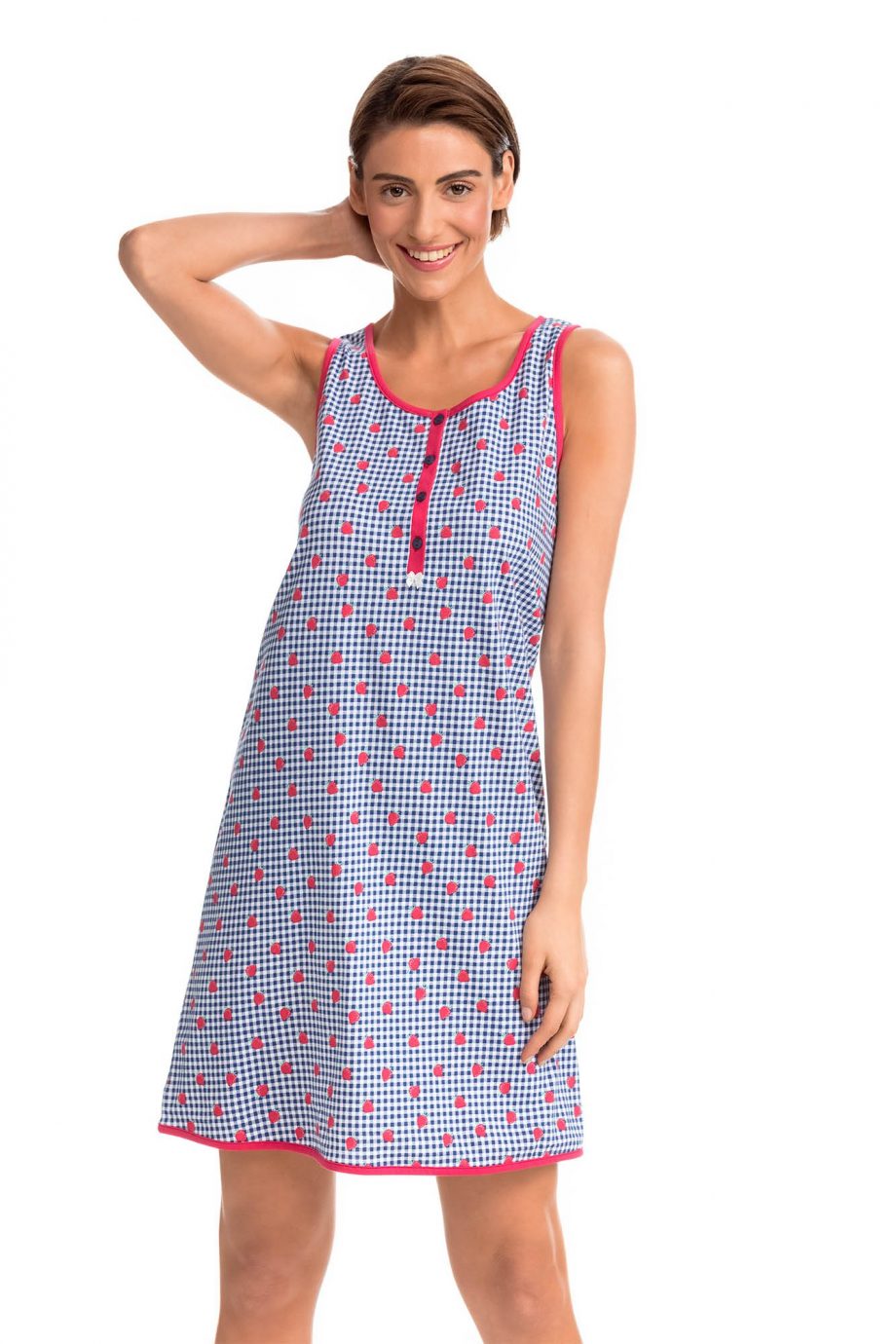 Sleeveless Nightgown with Buttons