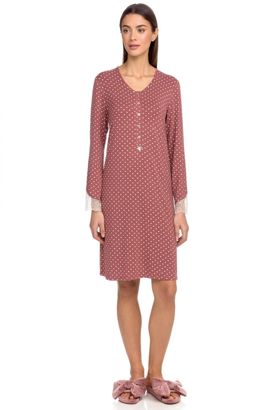 Nightgown with polka dots