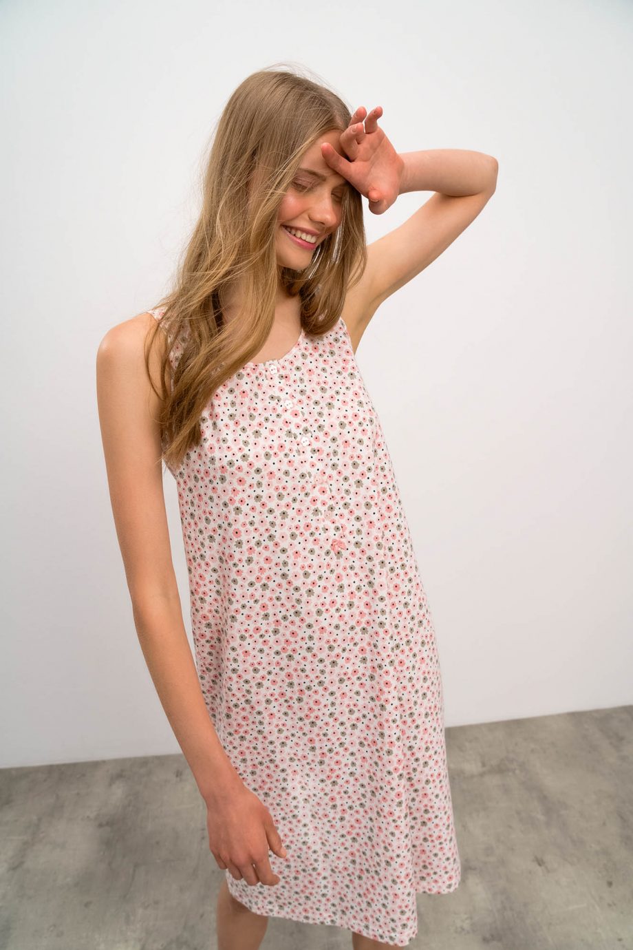 Sleeveless Printed Nightgown