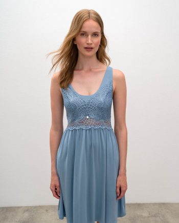 Sleeveless Nightgown with Lace
