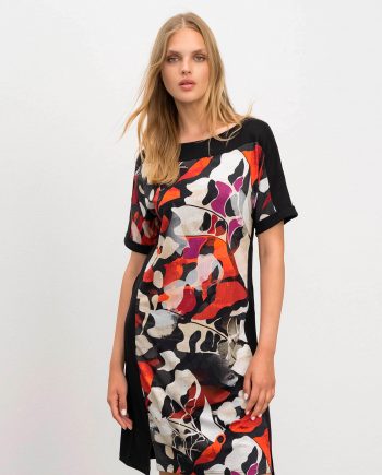 Printed Dress with Short Sleeves