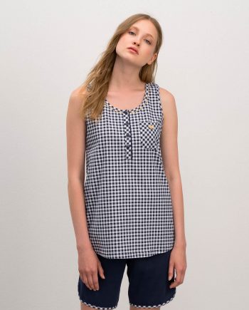 Sleeveless Pyjamas with Placket