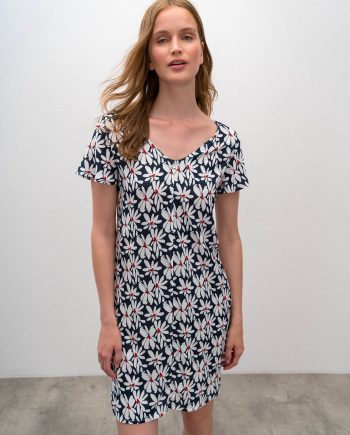 Short Sleeve Floral Nightgown