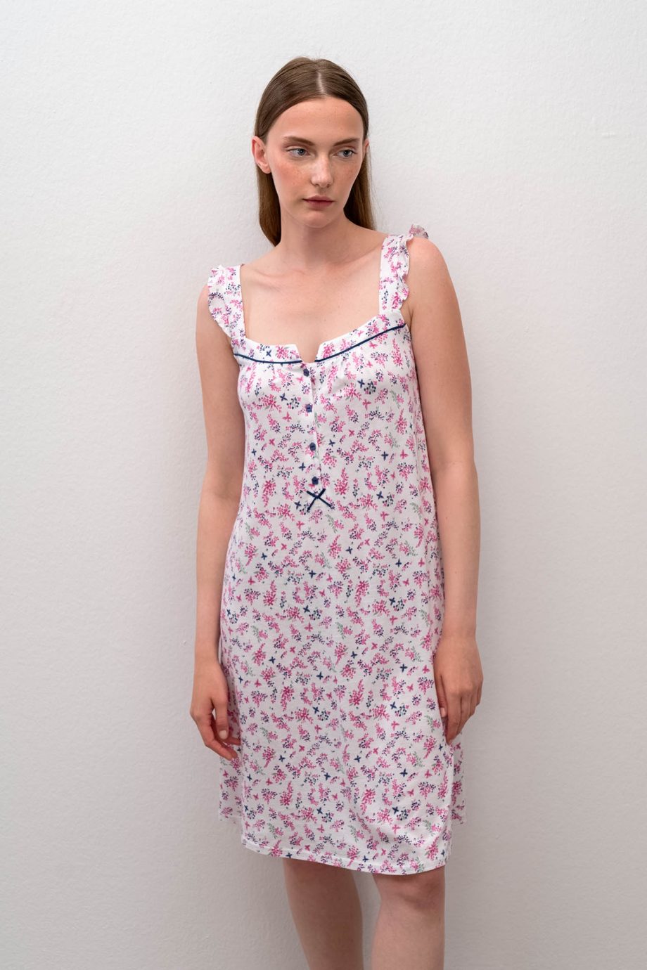 Sleeveless Nightgown with Placket