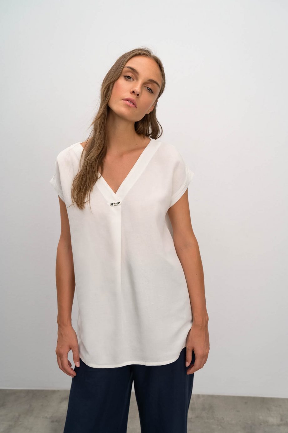 Plain Top with Short Sleeves