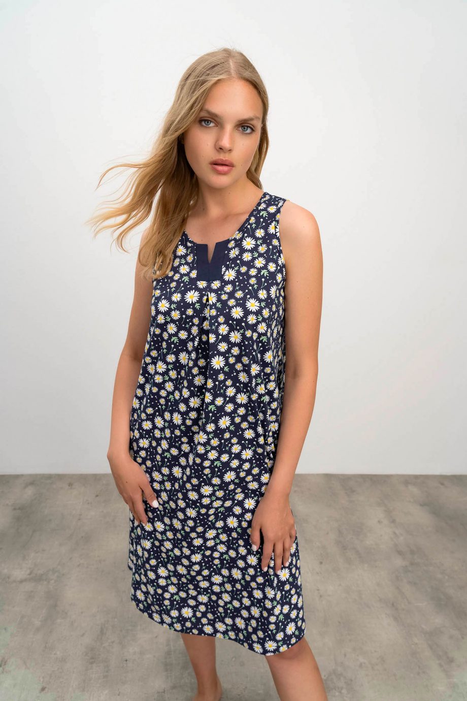 Sleeveless  Floral Nightgown