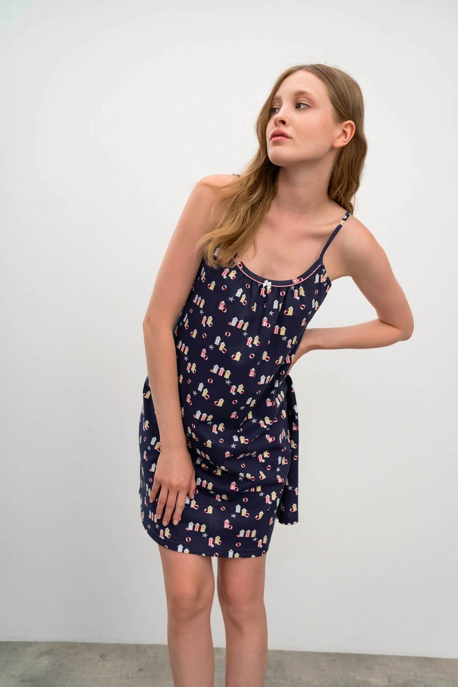 Printed Nightgown with Straps