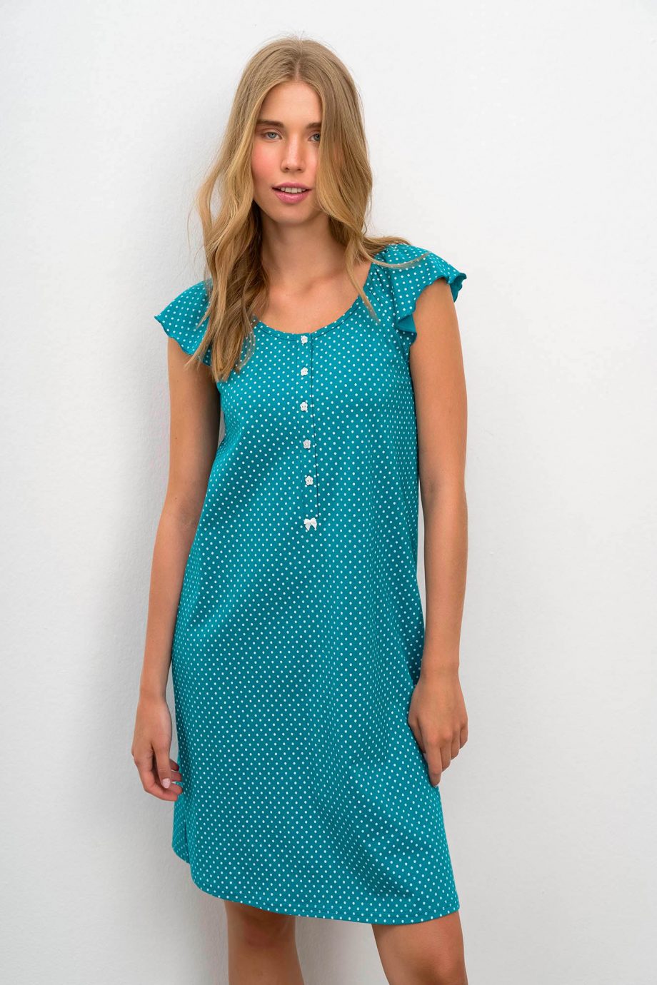 Sleeveless Nightgown with Placket