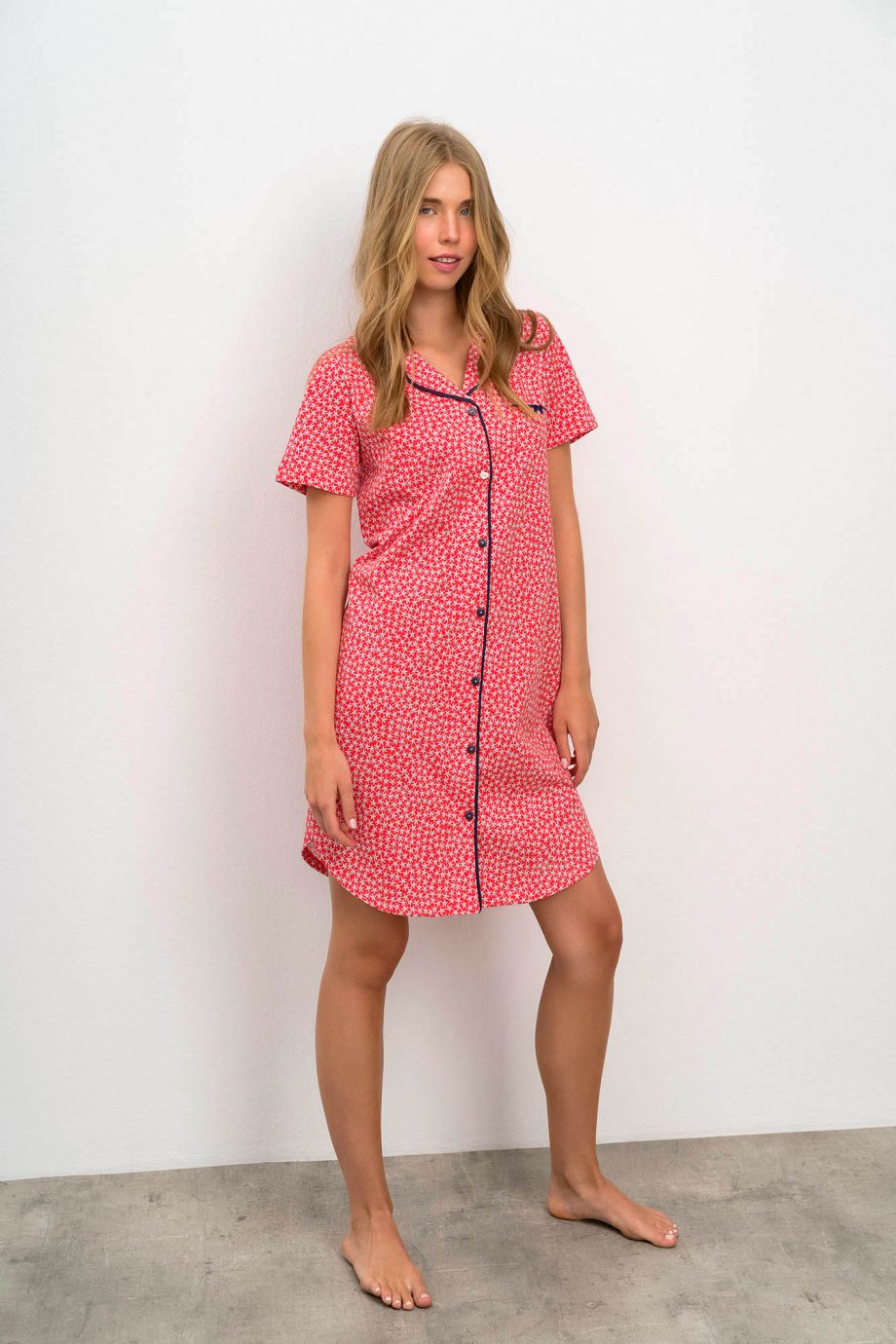 Printed Buttoned Nightgown