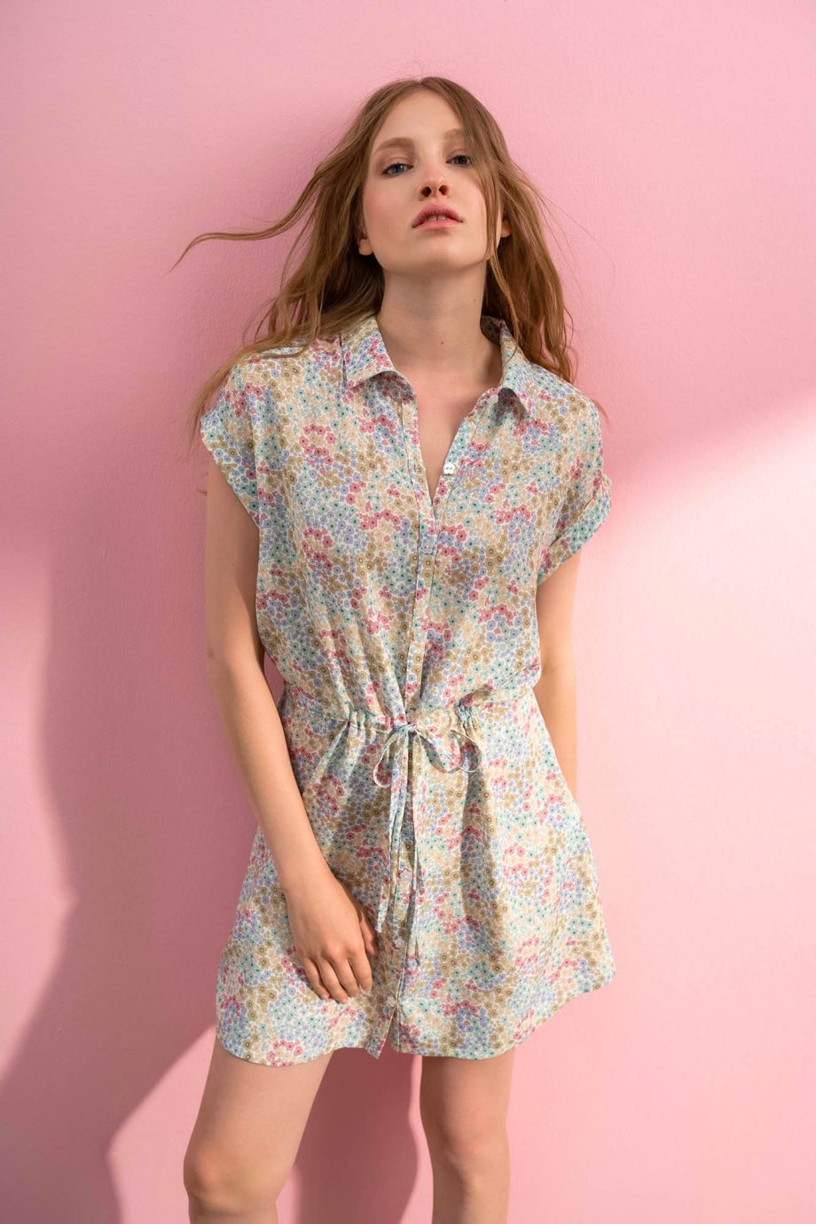 Short Sleeve Nightgown with Buttons