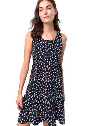 Nightgown with Button PlacketSleeveless nightgown with button placket in relaxed fit. A print with girly mood, made of fresh cotton you will enjoy all day long.