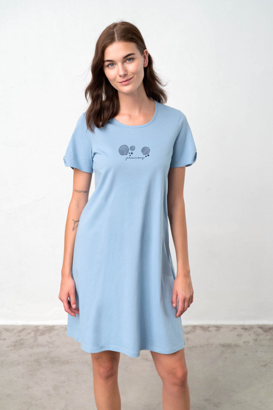 Nightgown with Short Sleeves