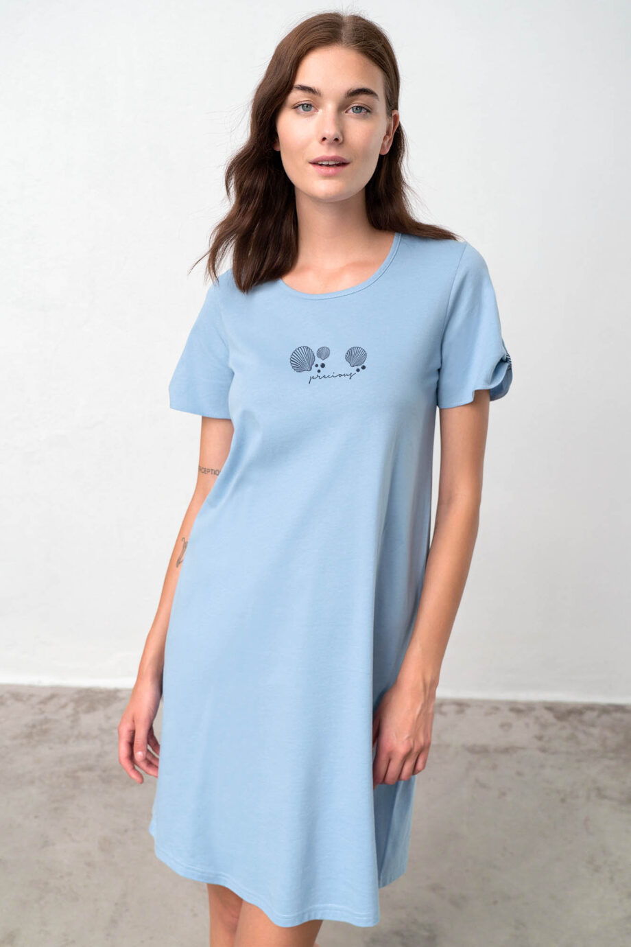 Nightgown with Short Sleeves