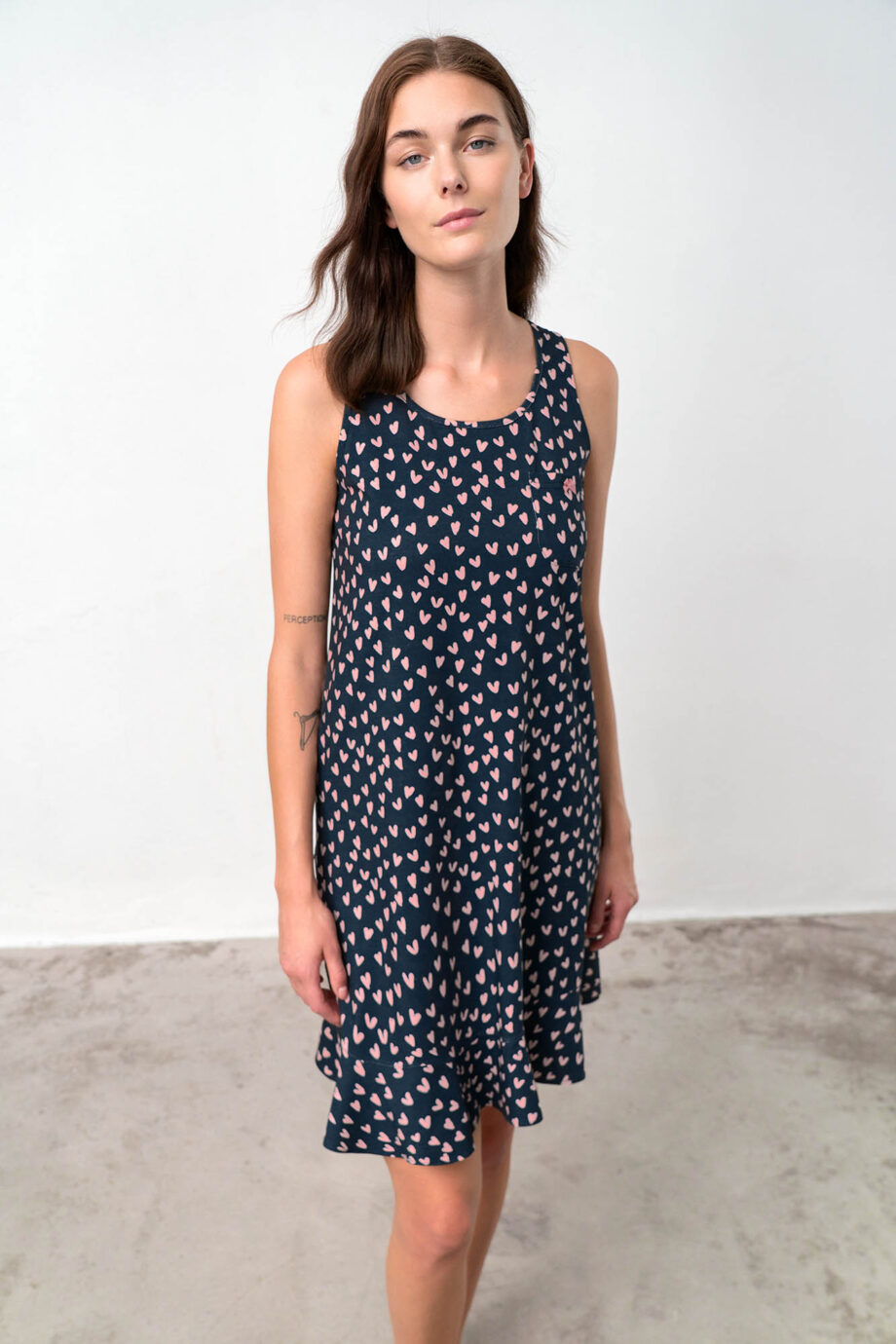 Sleevless Printed Nightgown