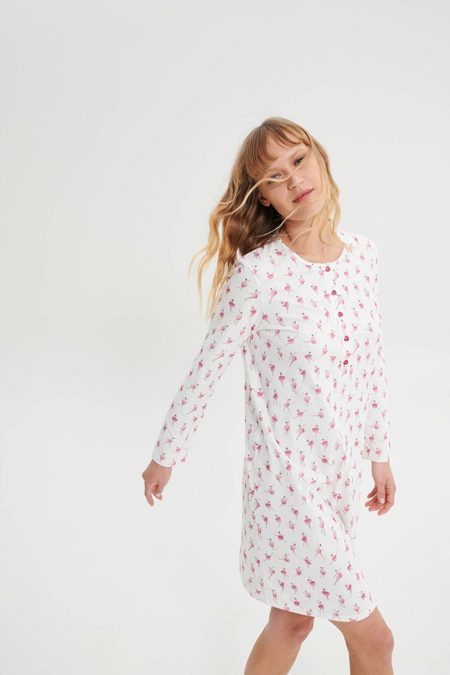 Nightgown with Button Placket