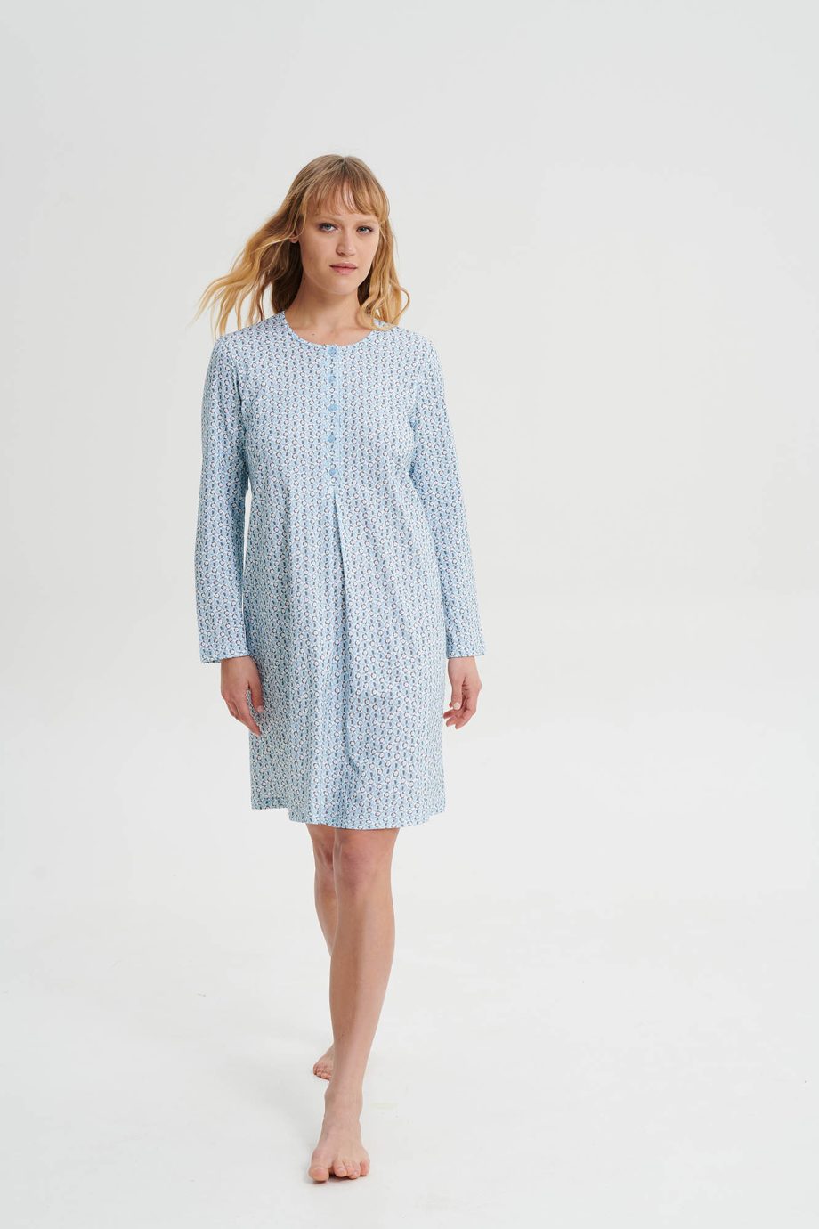 Nightgown with Button Placket