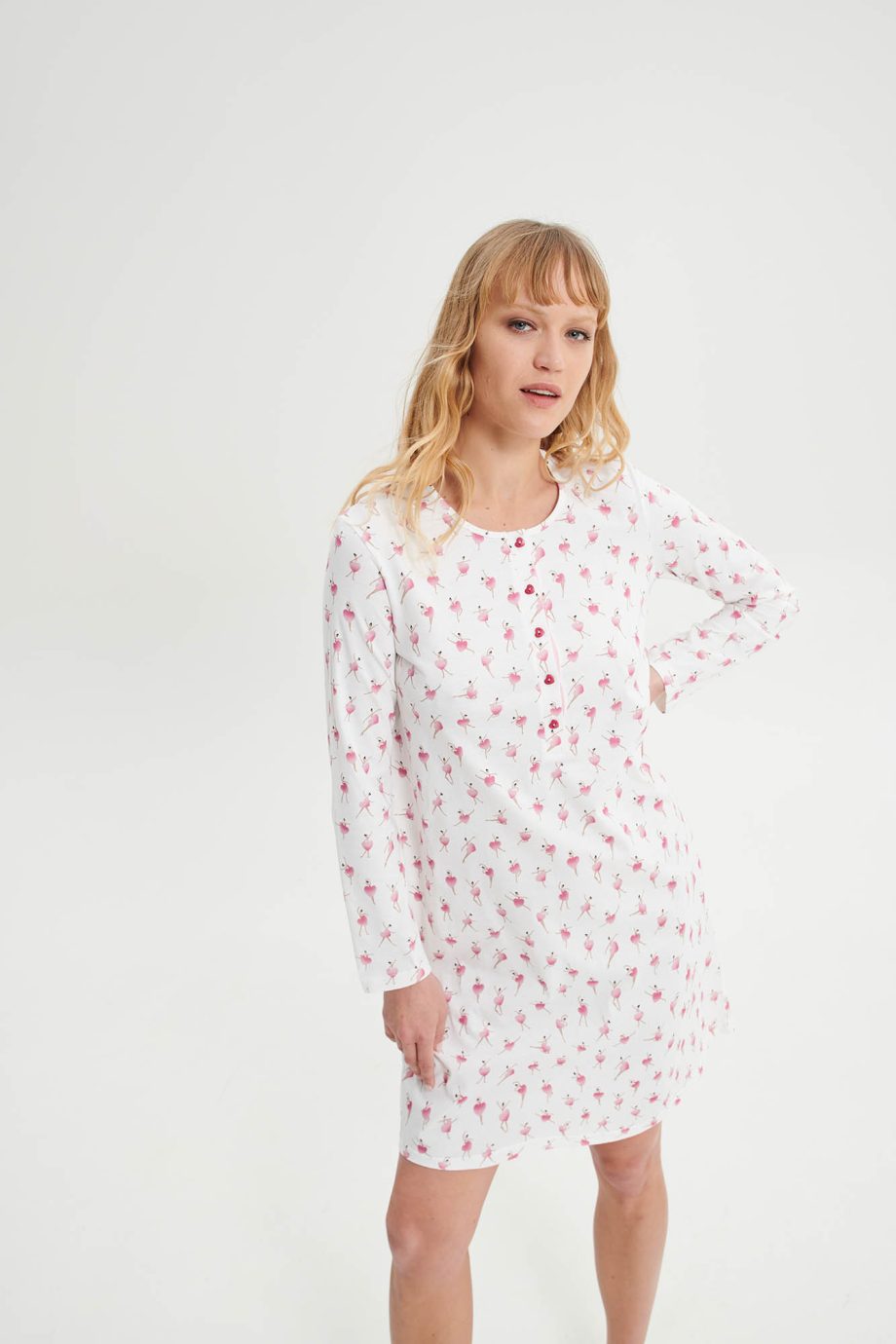 Nightgown with Button Placket