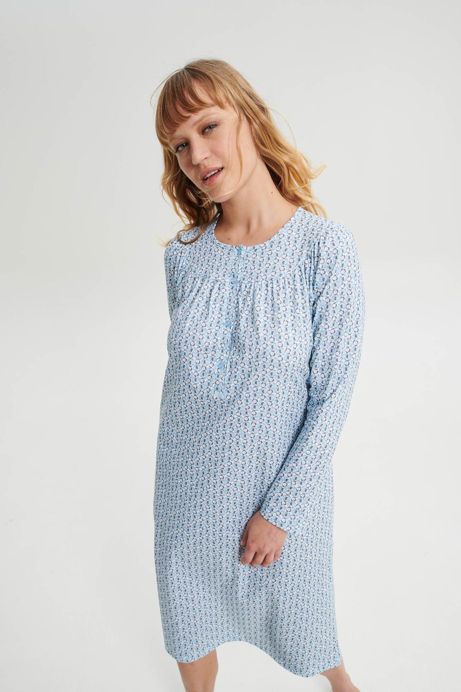 Nightgown with Button Placket