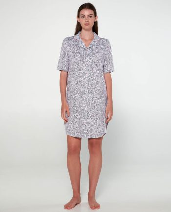 Printed Buttoned Nightgown