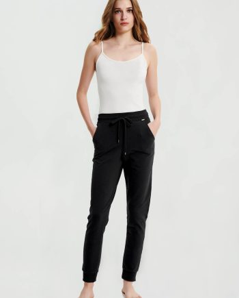 Plain High Weist Fleece Pants with Pockets