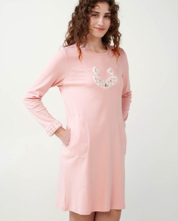 Pink Cotton Interlock Nightgown