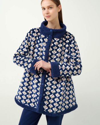 Country Calico Print Buttoned Down Robe