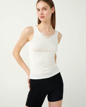 Elegant Micromodal Vest with Lace