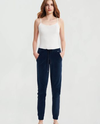 Plain High Weist Velvet Pants