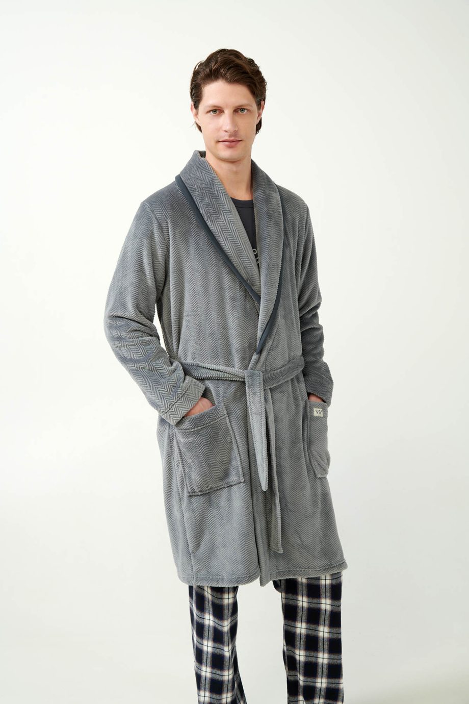 Crossed Coral Fleece Robe