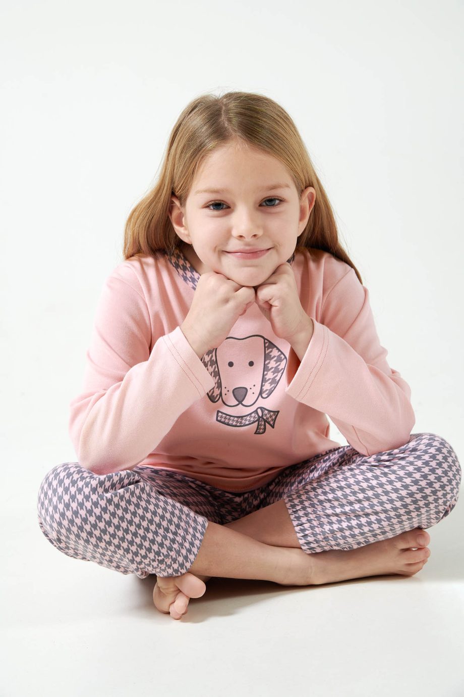 Kids’ Houndstooth Pattern Pyjamas