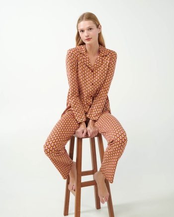 Retro Print Buttoned Pyjamas