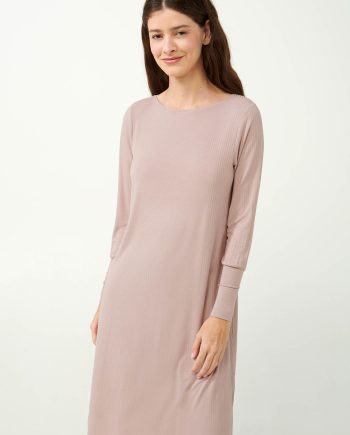 Ribbed Knitted Bamboo Nightgown