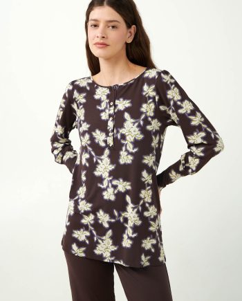 Floral Button Placket Pyjamas