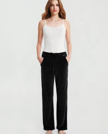 Plain Velvet Pants with Pockets