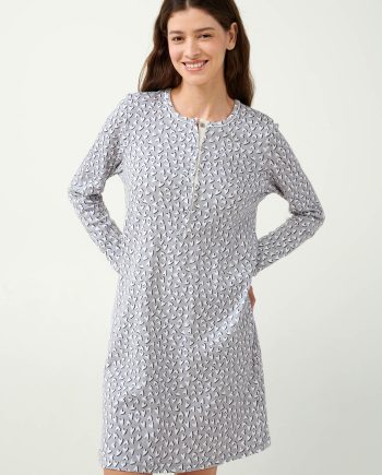 Nightgown with Cream Hearts Print