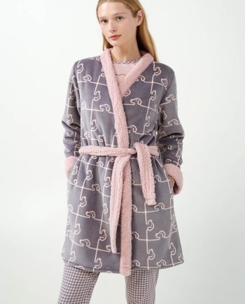 Crossed Robe with Woof Dog Puzzle Print