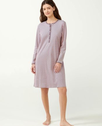 Maternity Nightgown in Houndstooth Pattern