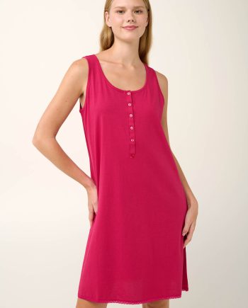 Cotton Summer Nightgown with Buttons