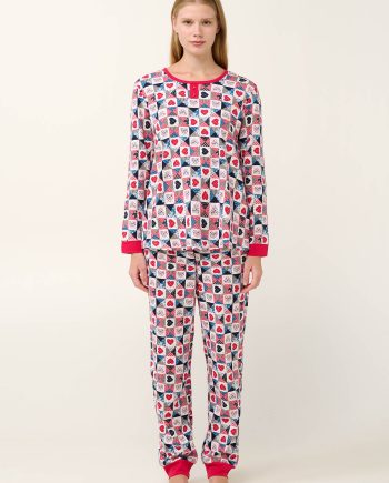 Women’s Cotton Pyjamas with Hearts Motive