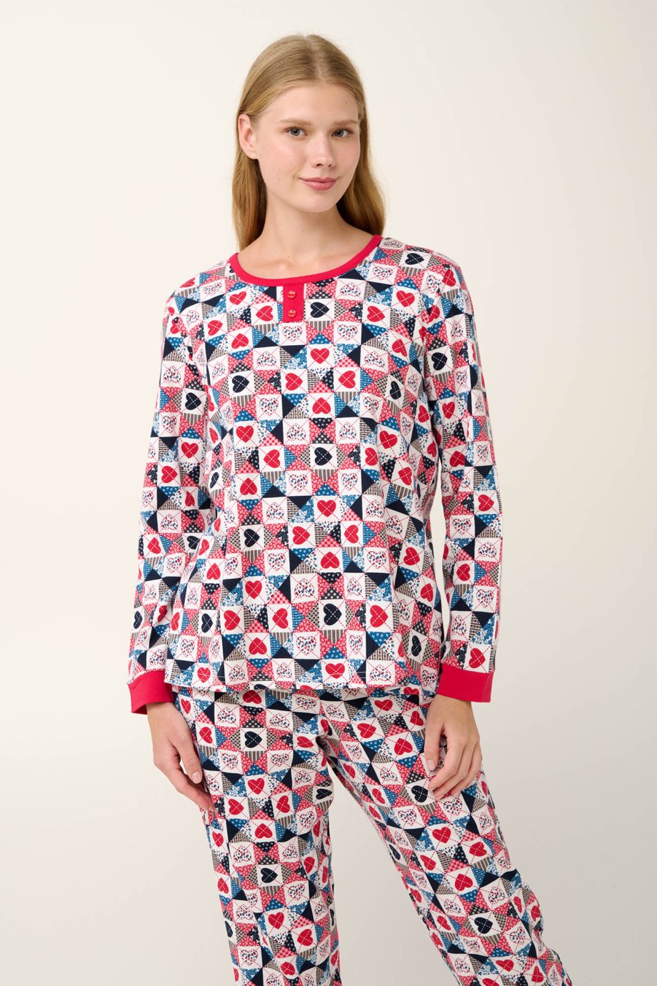 Women’s Cotton Pyjamas with Hearts Motive