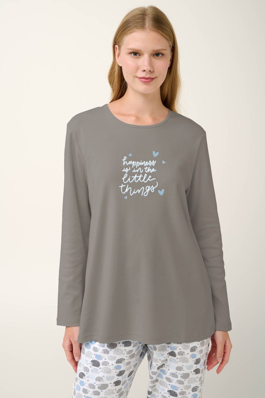 Women’s Cotton Pyjamas with Hedgehog Motive