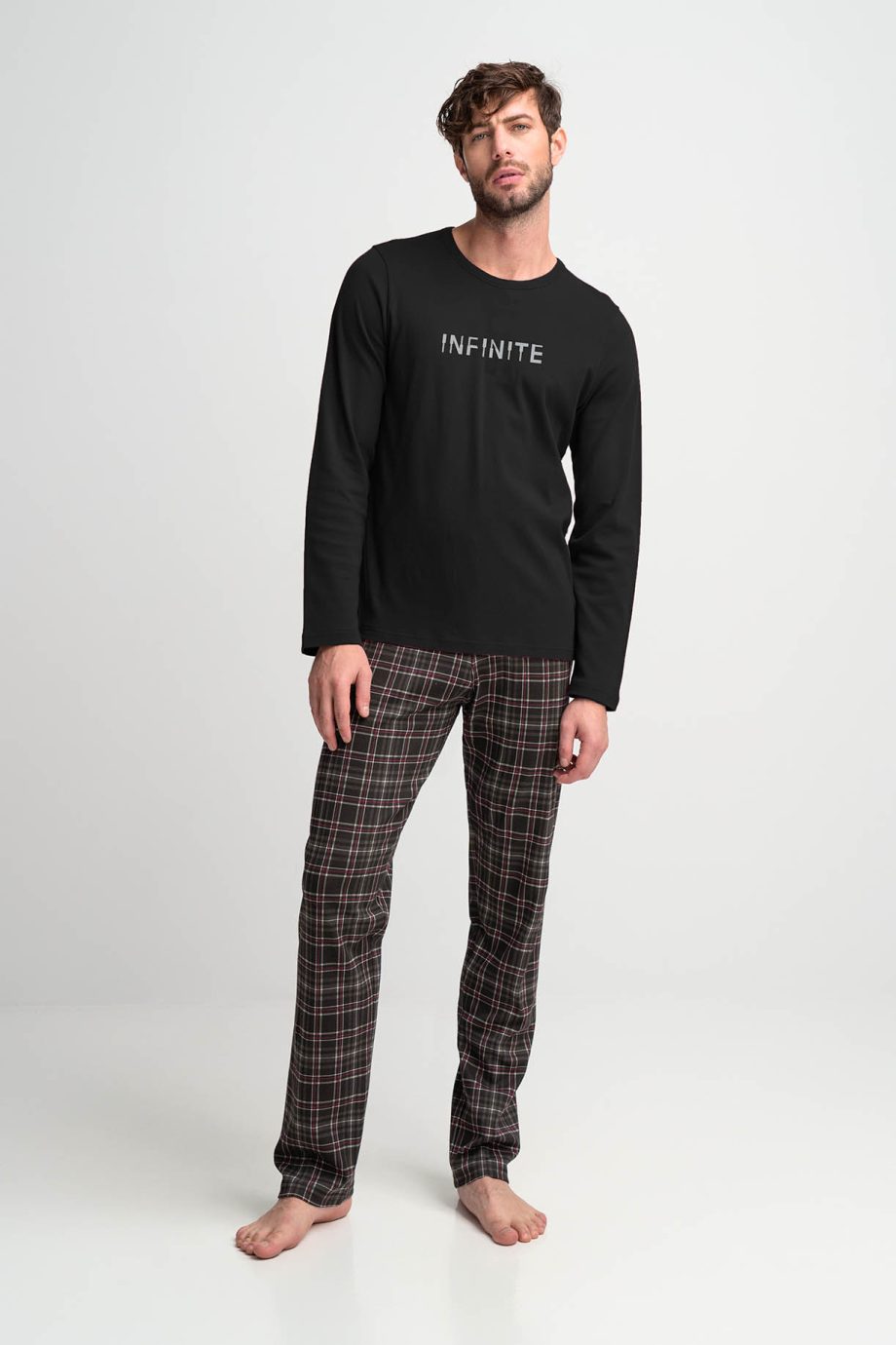 Men’s Cotton Pyjamas With Plaid Pants