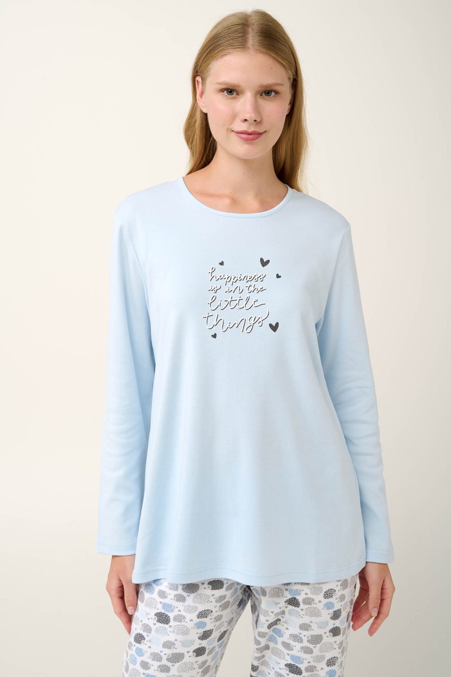 Women’s Cotton Pyjamas with Hedgehog Motive