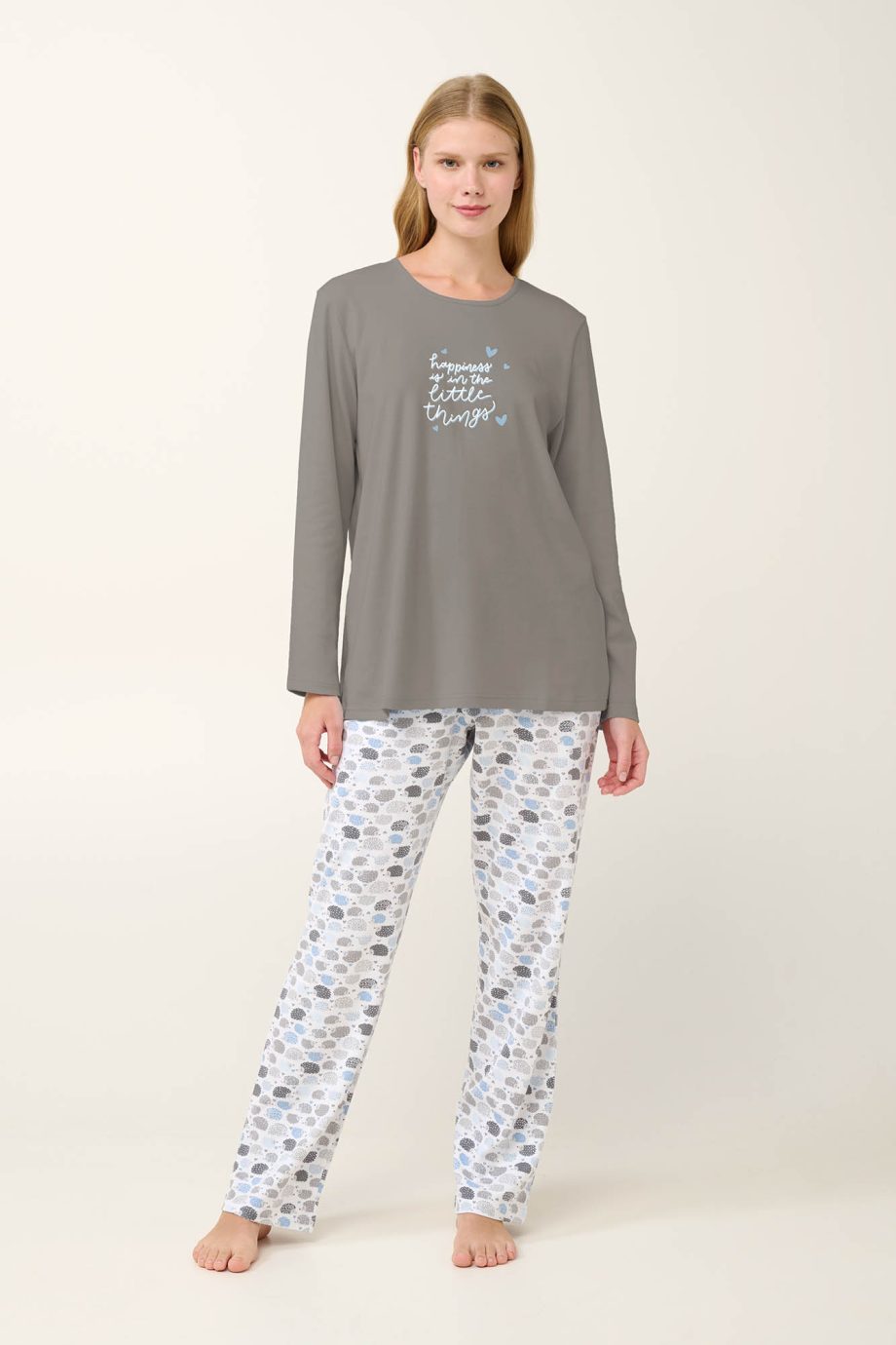 Women’s Cotton Pyjamas with Hedgehog Motive