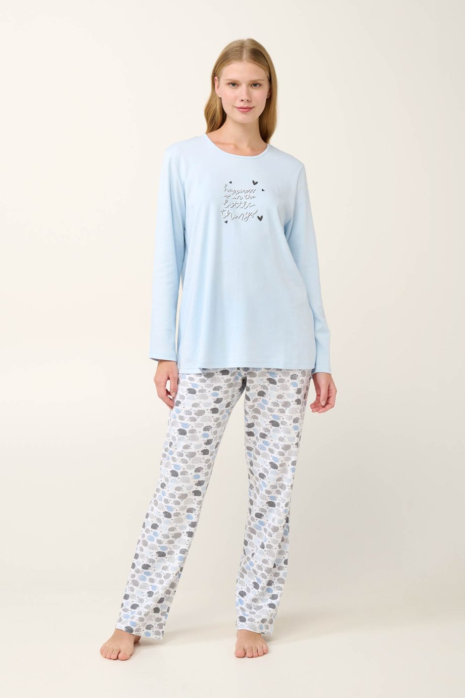 Women’s Cotton Pyjamas with Hedgehog Motive